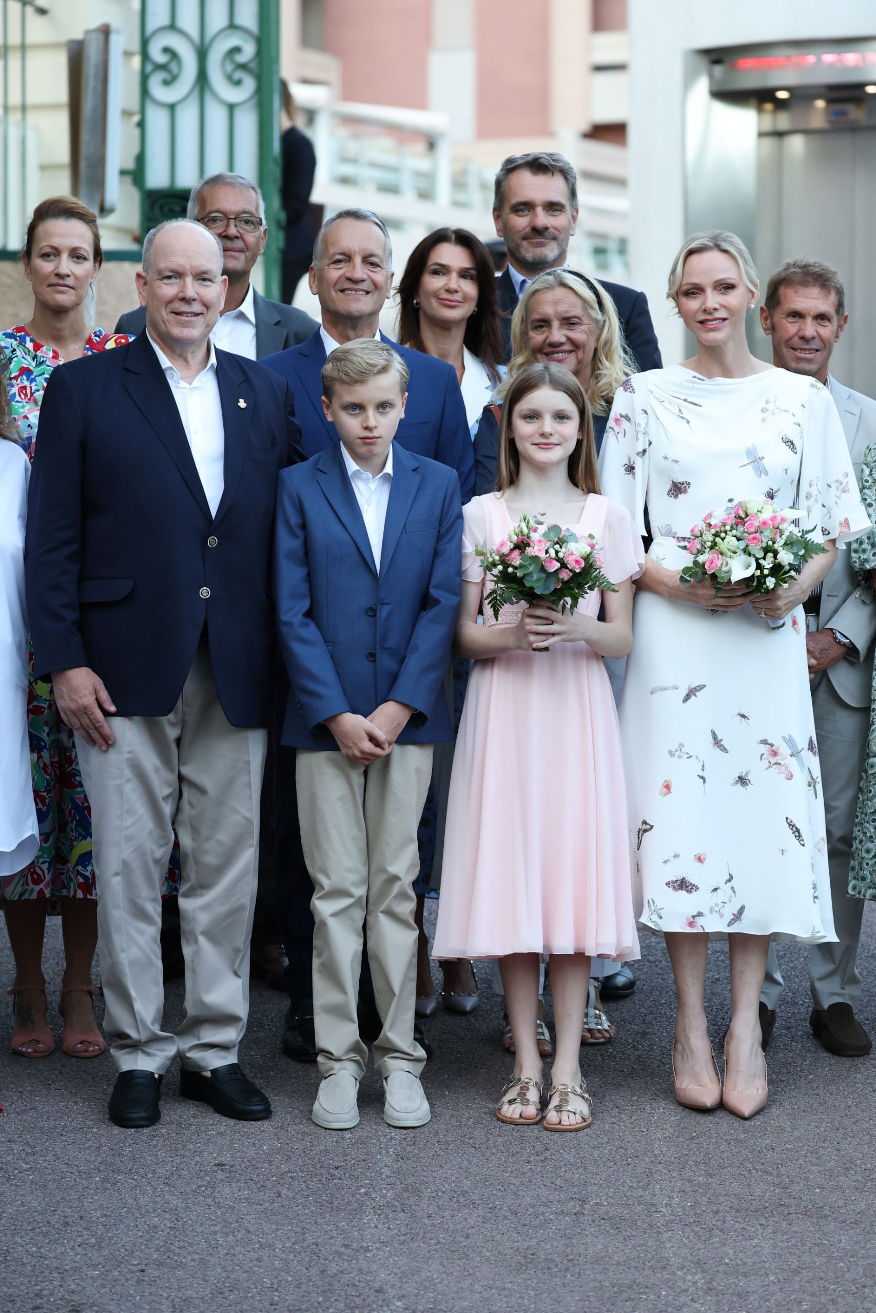 Prince Albert II of Monaco, Prince Jacques of Monaco, Princess Gabriella of Monaco and Princess Charlene of Monaco attend the 