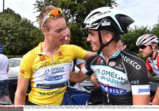 Omega Pharma-Quick Step celebrate Meersman's win