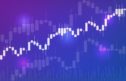 Vector background with stock market candlesticks chart