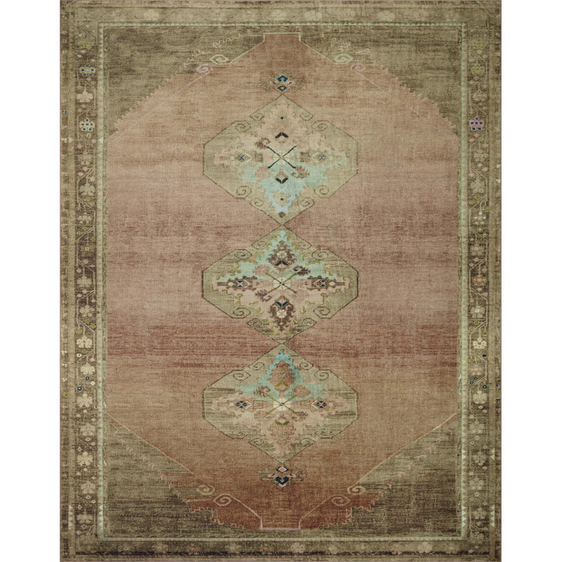 Magnolia Home by Joanna Gaines X Loloi Sinclair Machine Washable Clay / Tobacco Area Rug & Reviews | Wayfair
