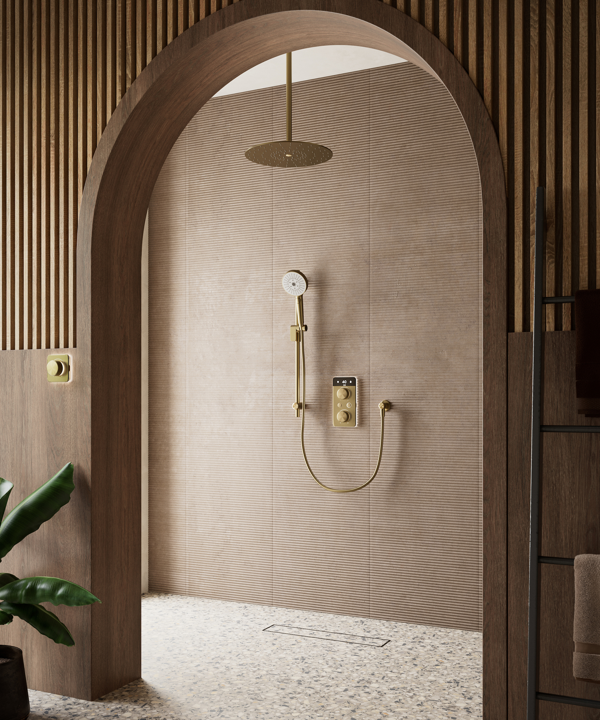 brass shower