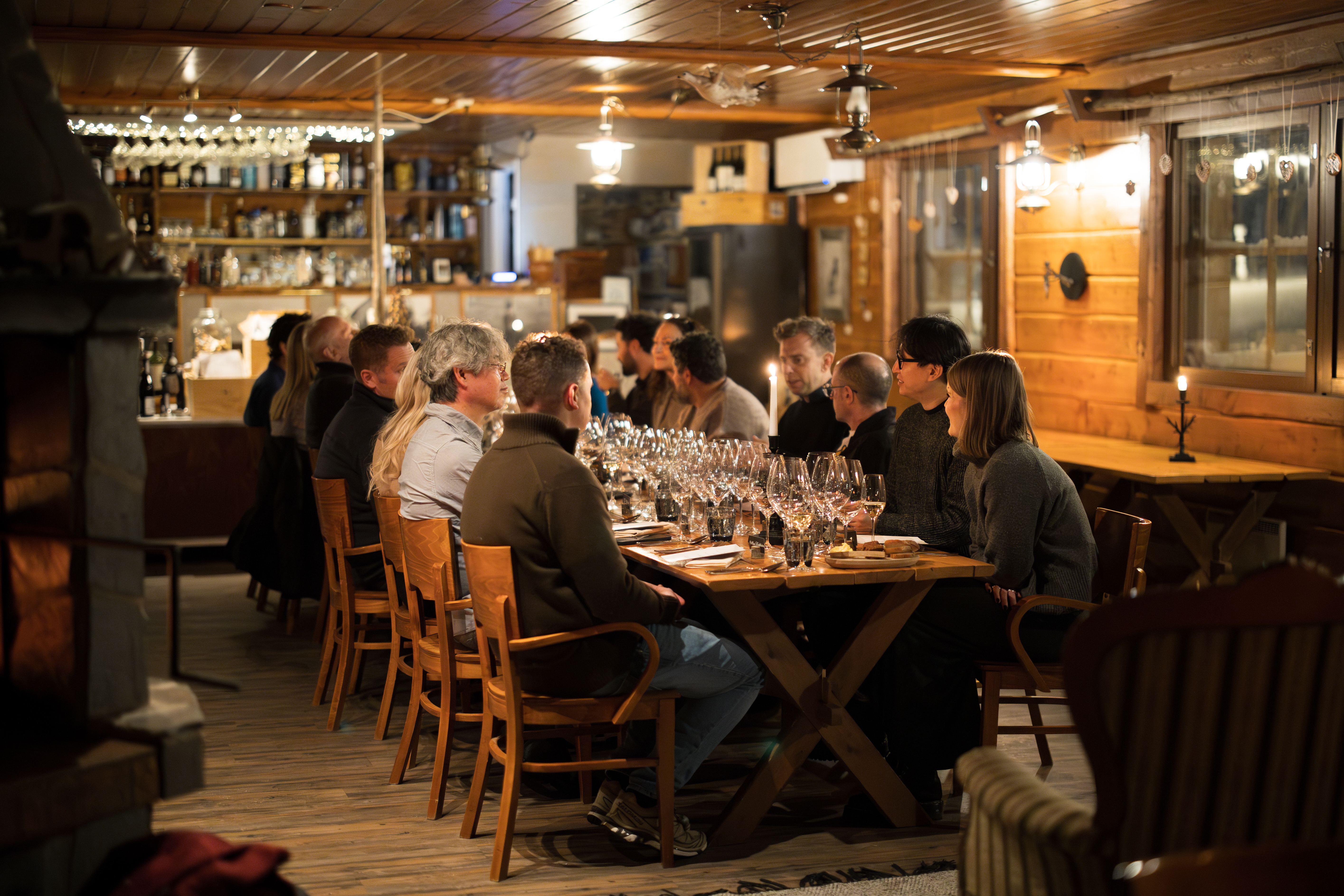 Interior shots of Javri Lodge. Very wooden, very cosy.