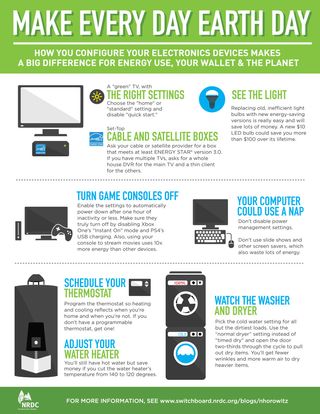 This infographic shows eight tips for how you can save energy in your home.
