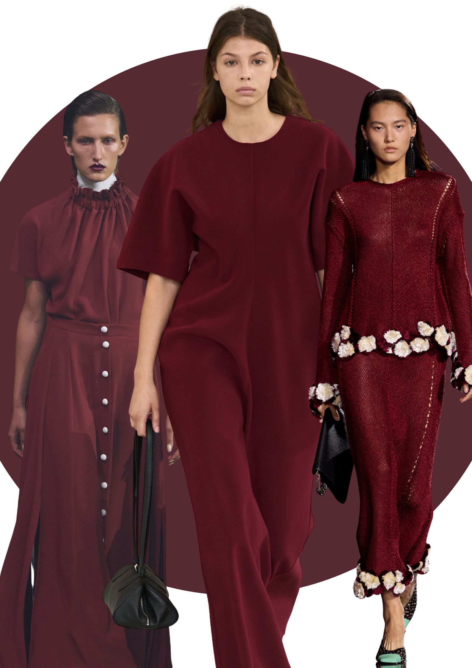 Merlot spring colour trend on the runways at the Edeline Lee, Birrot, Chanel SS26 shows
