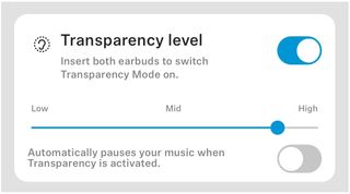 Sennheiser Transparency level setting on Smart Control app