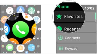 Open Phone, tap Favorites, Recents, Contacts, or Keypads