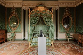 Harewood house bedroom with installation by Francisca Onumah