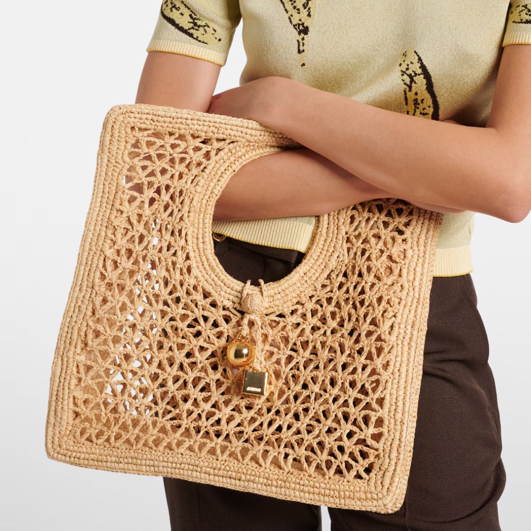 Jacquemus Spiaggia Small raffia tote bag