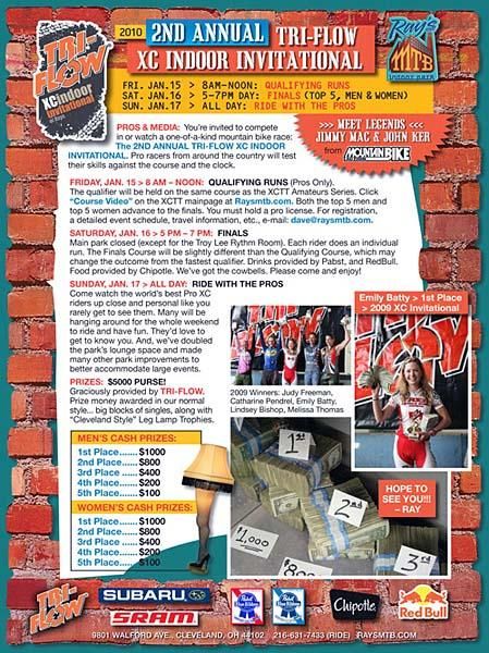 Flier for the Indoor Invitational at Ray's.