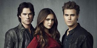 Ian Somerhalder as Damon Salvatore, Nina Dobrev as Elena Gilbert and Paul Wesley as Stefan Salvatore in The Vampire Diaries.