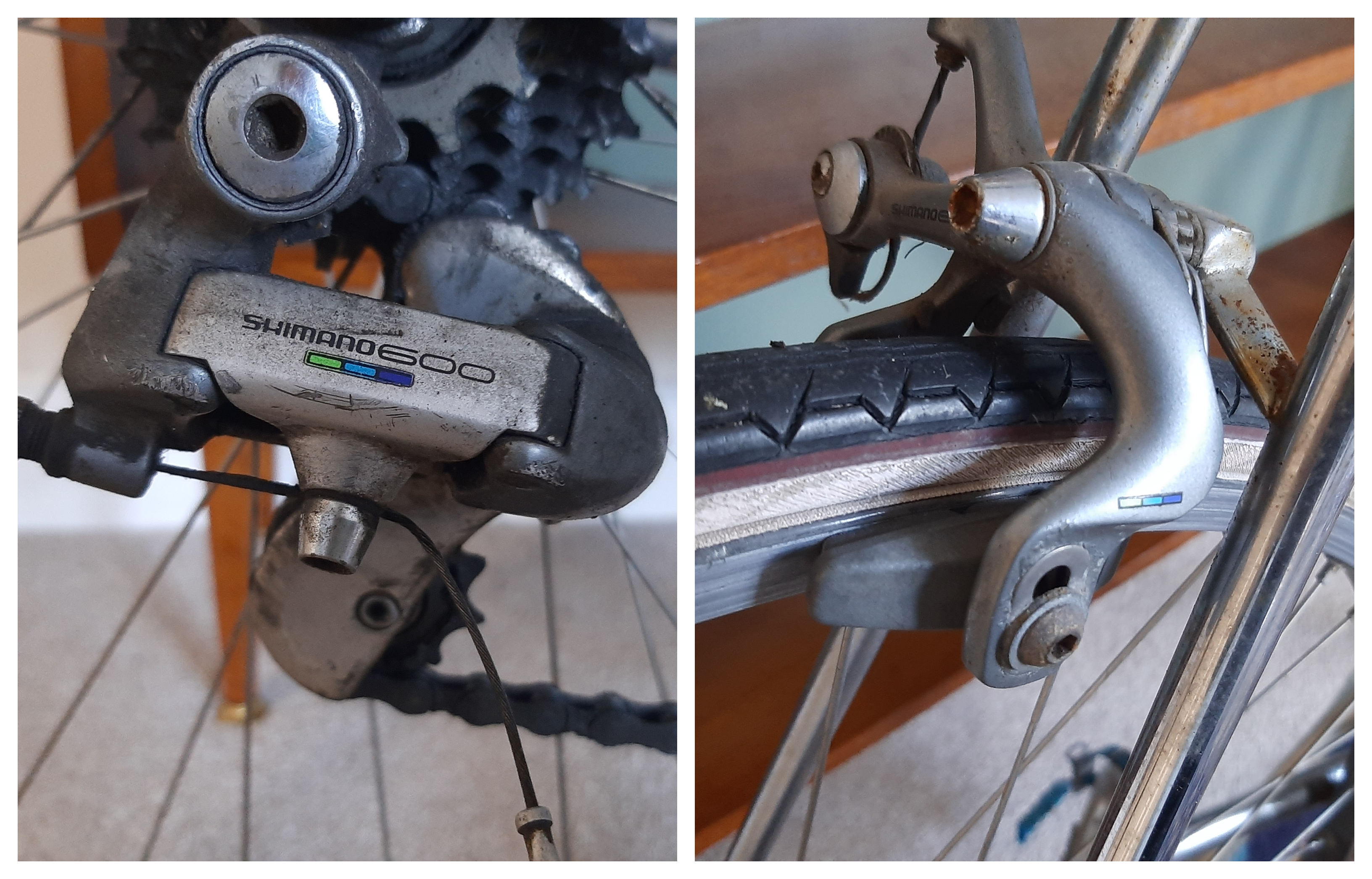Shimano 600 components on an old Ribble steel frame road bike