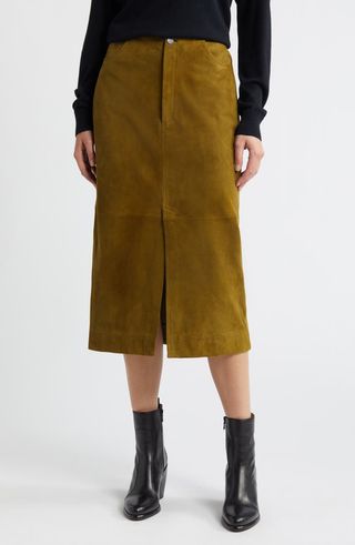 Suede Pencil Skirt