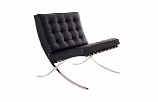 Black leather Barcelona chair