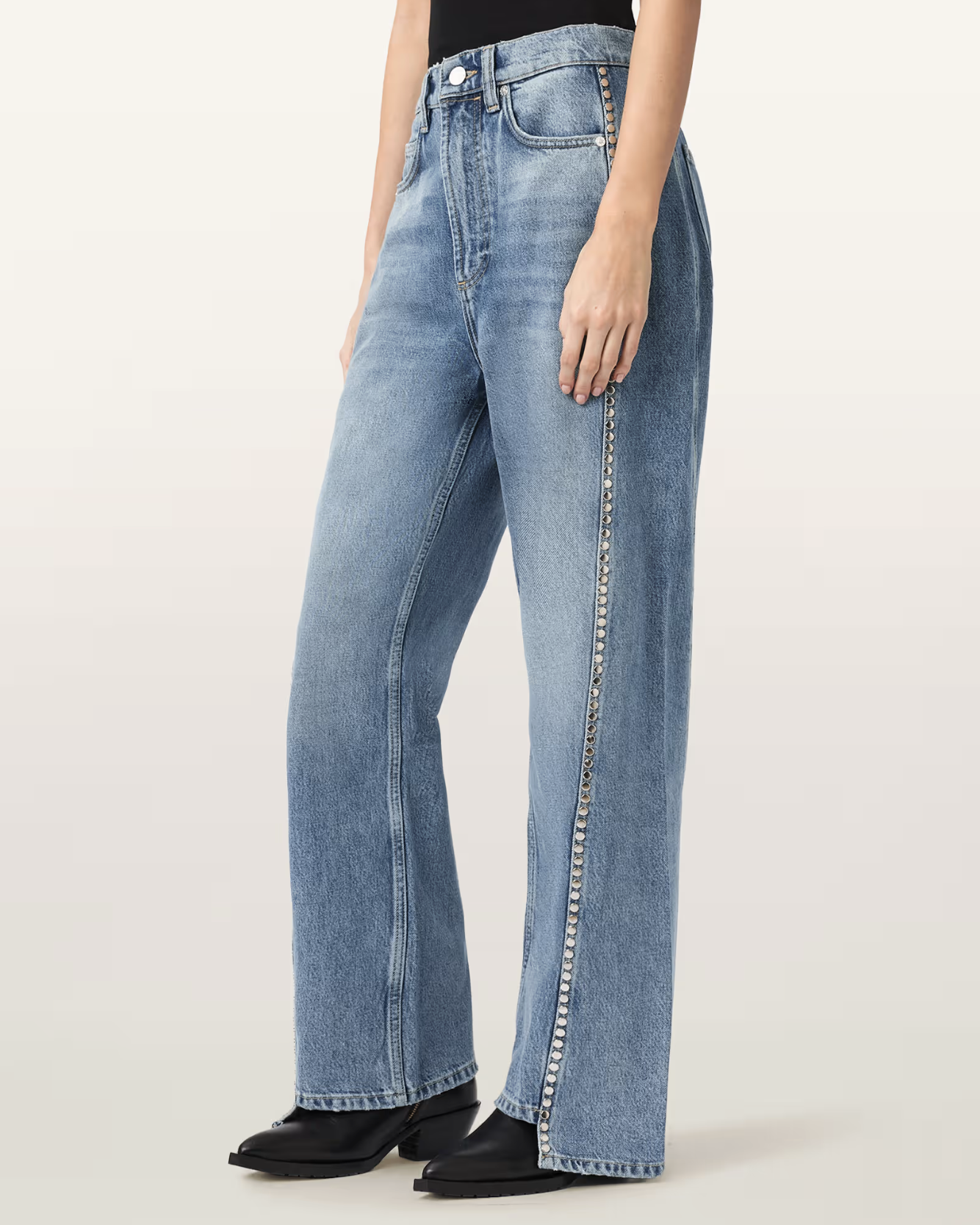 ALLSAINTS, Frankie Loose Fit Stud Denim Jeans