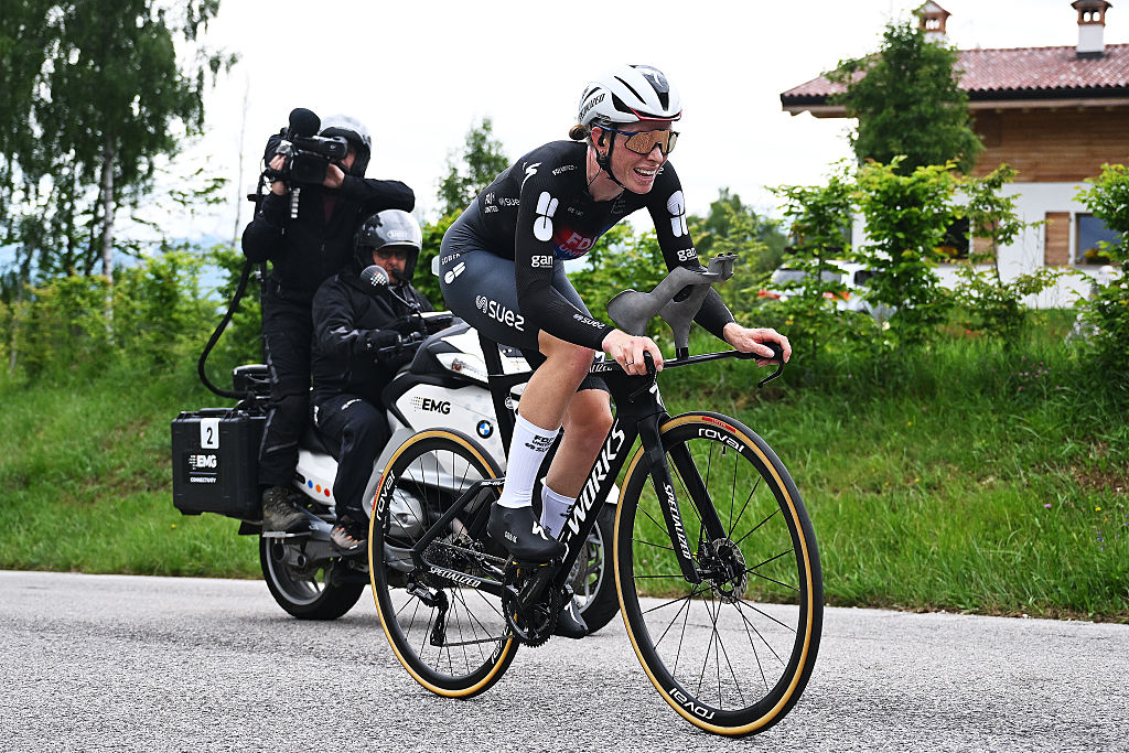 Demi Vollering (FDJ United - SUEZ) during stage 4 of the 2026 Giro d'Italia Women in Nevegal, Italy. (Photo by Luc Claessen/Getty Images)