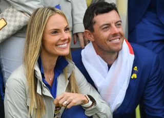 Rory and Erica celebrate at the 2018 Ryder Cup