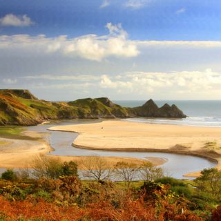 Pobbles And Three Cliffs Bay, Gower, Wales