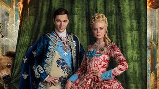 The Great season 3 poster featuring Nicholas Hoult as Peter and Elle Fanning as Catherine
