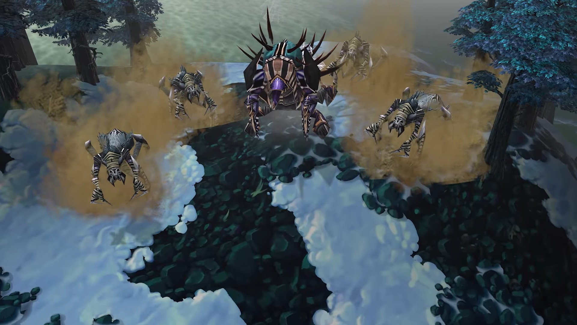 Trailer screenshot of the Nerubians from Warcraft 3: Reforged