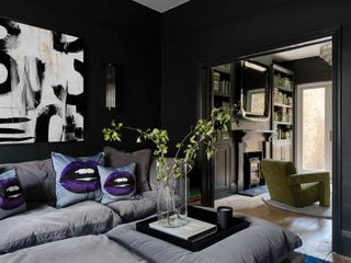 a black living room