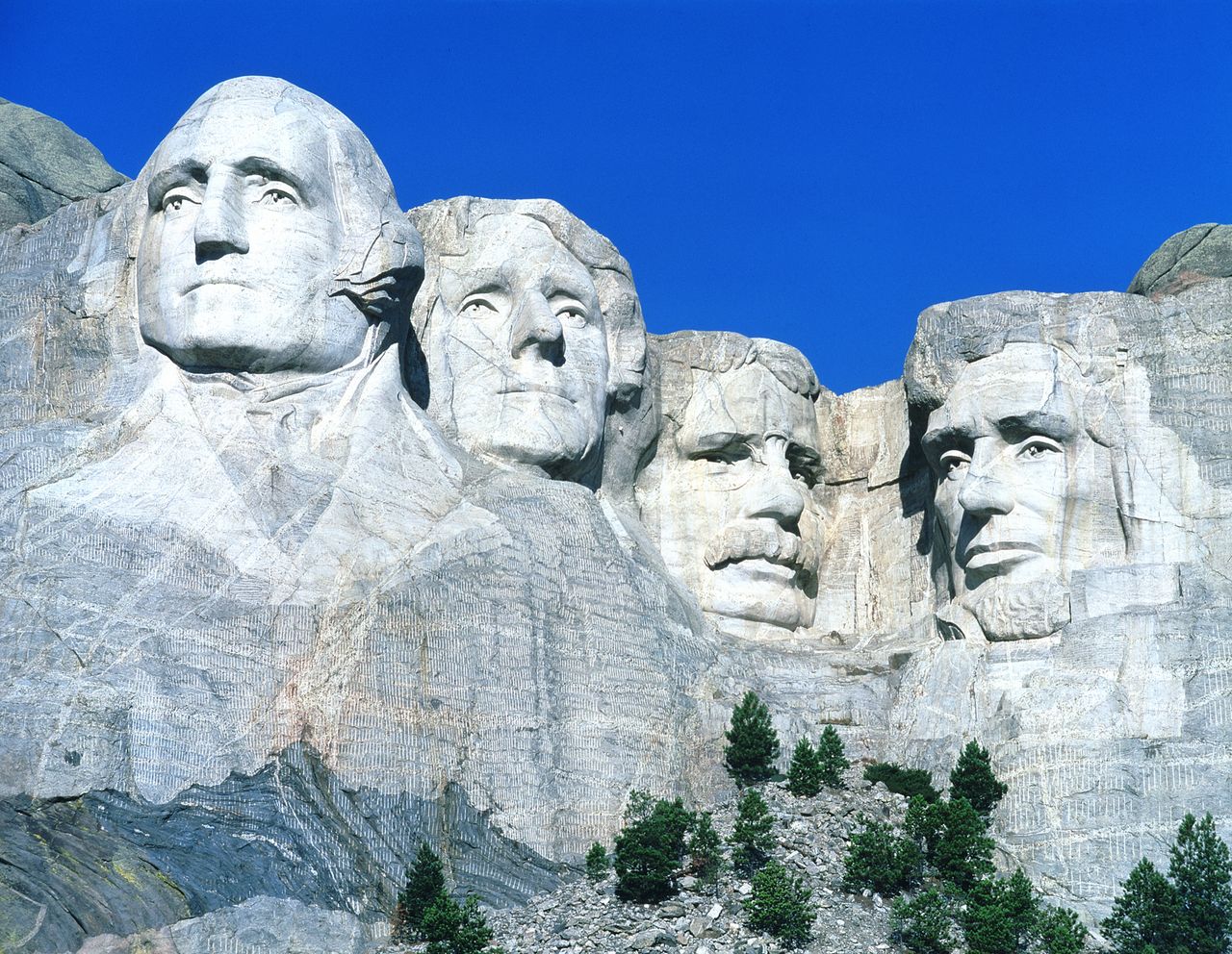 a closeup of mt rushmore in south dakota