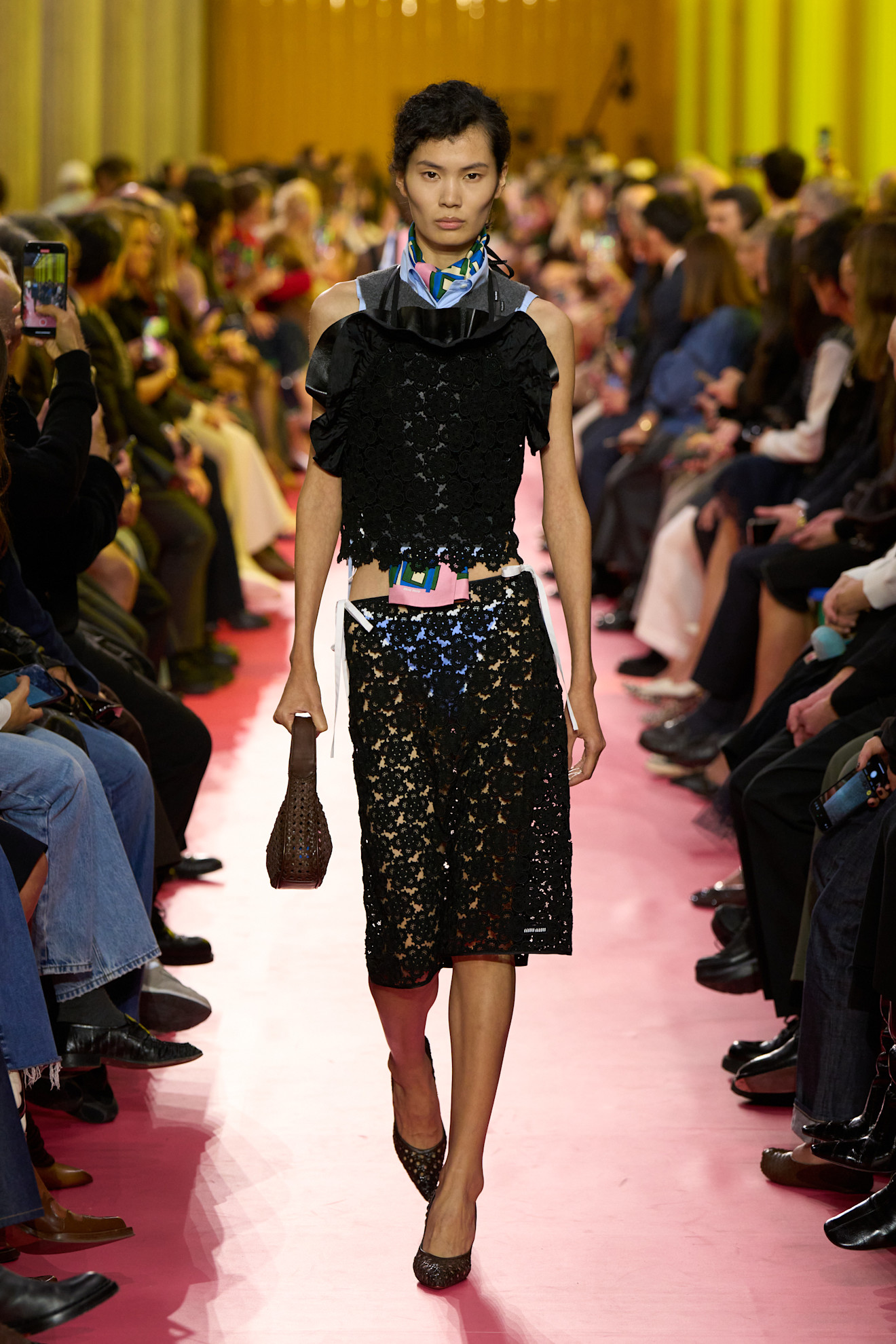 models on the Miu Miu Spring 2026 runway