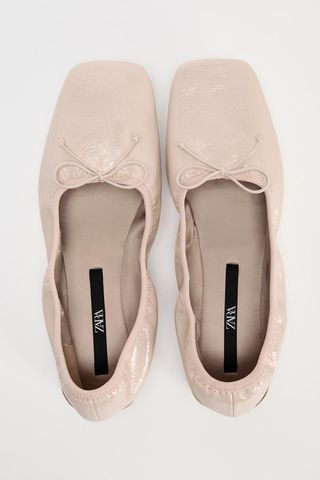 zara, Patent Finish Ballet Flats