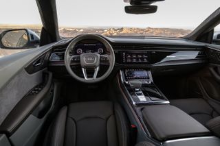 Driver cockpit of Audi Q8 SUV