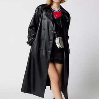 Urban Outfitters Clara faux leather trench coat 