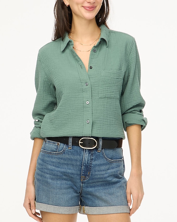 Double-Gauze Button-Up Shirt
