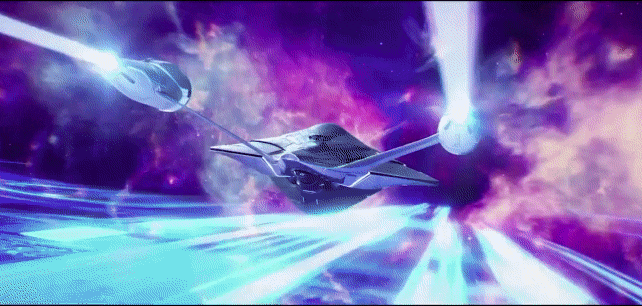 The USS Protostar warps through space in the "Star Trek: Prodigy" opener for Paramount+.