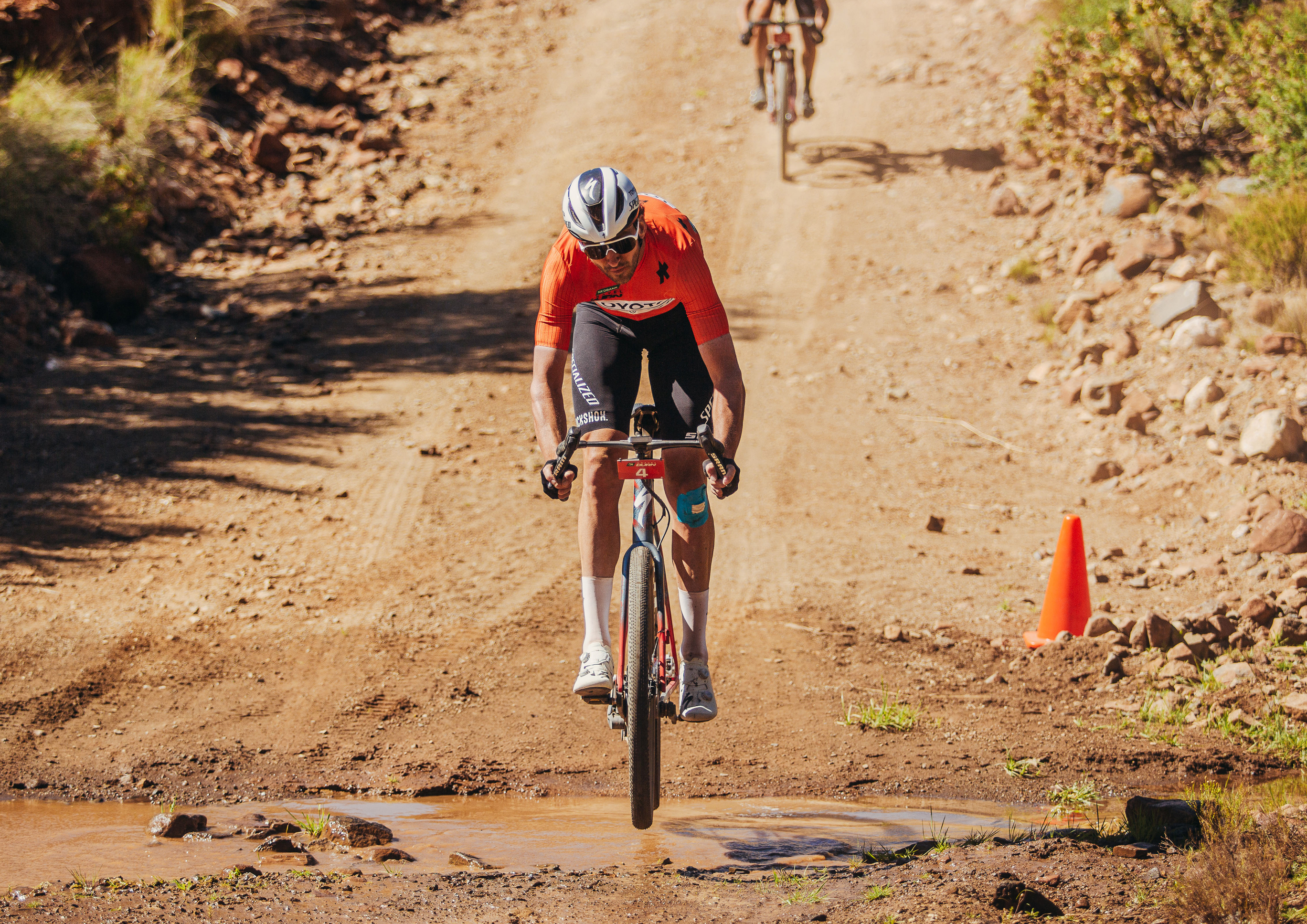 Matthew Beers jumping water crossing at Gravel Burn