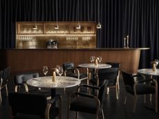 Finlandia Hall Bistro by Fyra with moody interiors