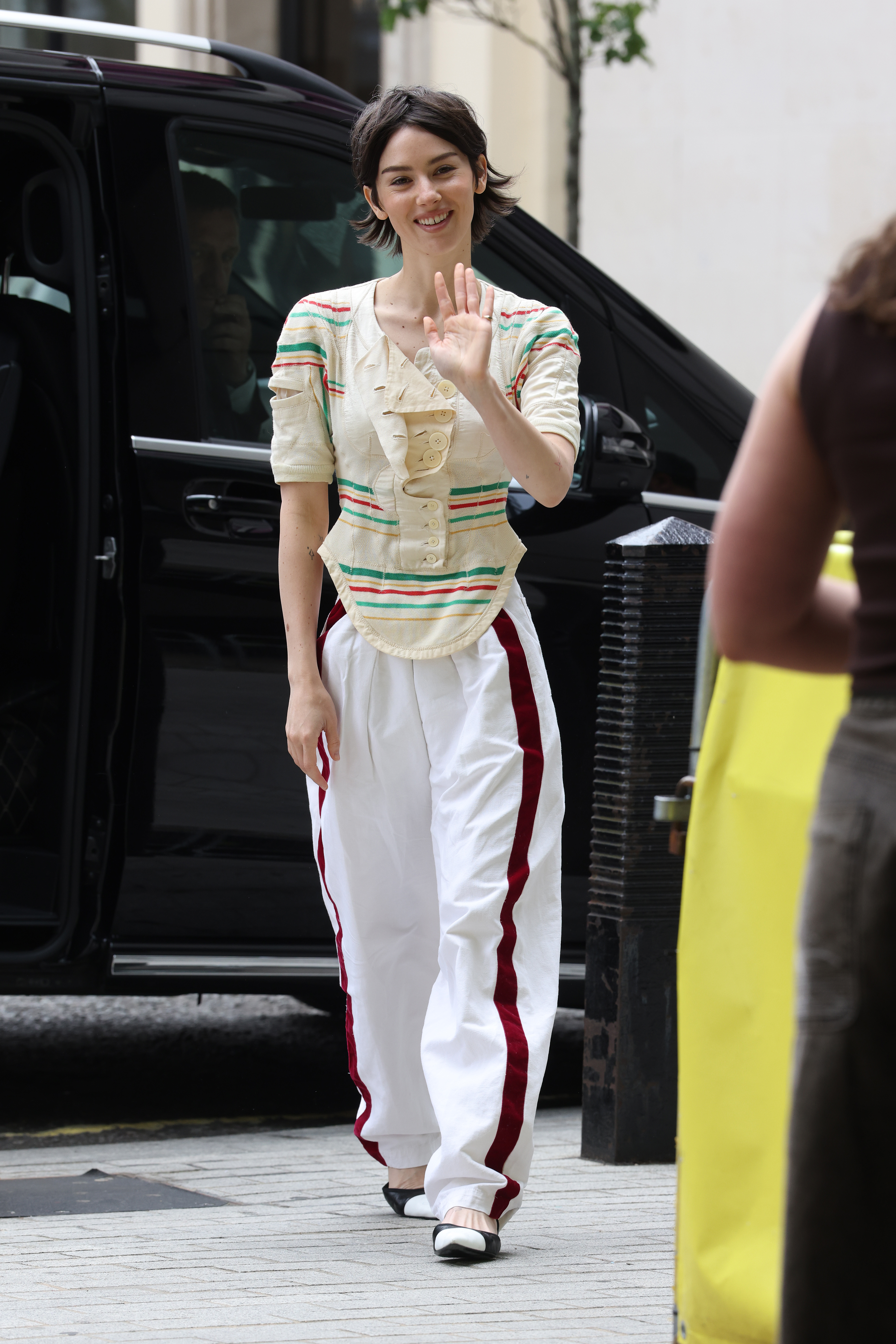 Gracie Abrams wore the track pant trend last week in London