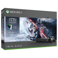 Xbox One X 1TB | Star Wars&nbsp;Jedi: Fallen Order&nbsp;Deluxe Edition download | Xbox Game Pass + Xbox Live Gold one month trial | One month of EA Access | Was: £349 &nbsp;| Now: £259 | Save: £90
Respawn's Fallen Order is a solid action adventure that will let you live our your Star Wars fantasy as a padawan, mastering Force abilities and swinging a lightsaber around. You can pick up the bundle for £259 from the Microsoft Store