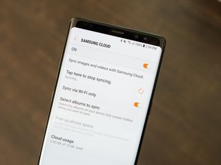 Galaxy Note 8 Gallery sync settings