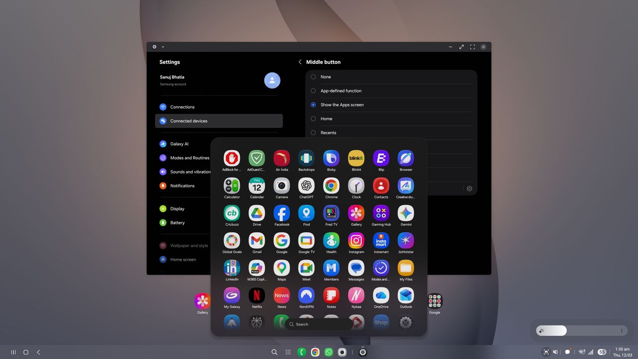 Samsung DeX on Galaxy S26 Ultra screenshots