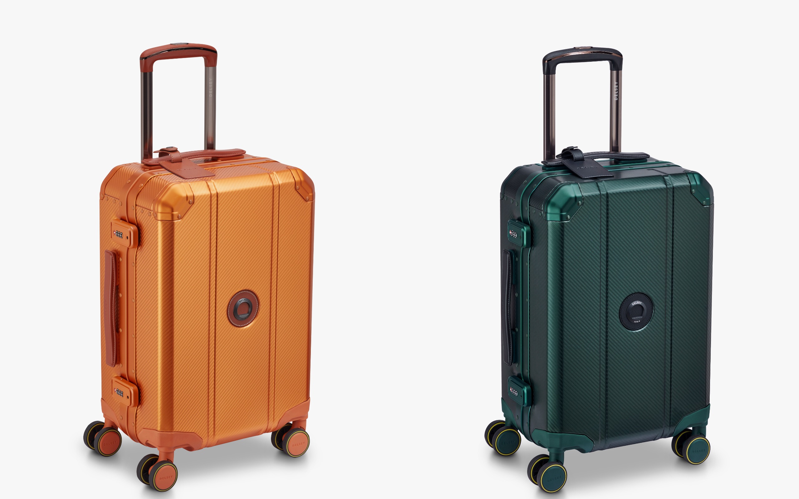 Alu&amp;rsquo;r 55cm carry-on case in Pop Orange and Pine Green