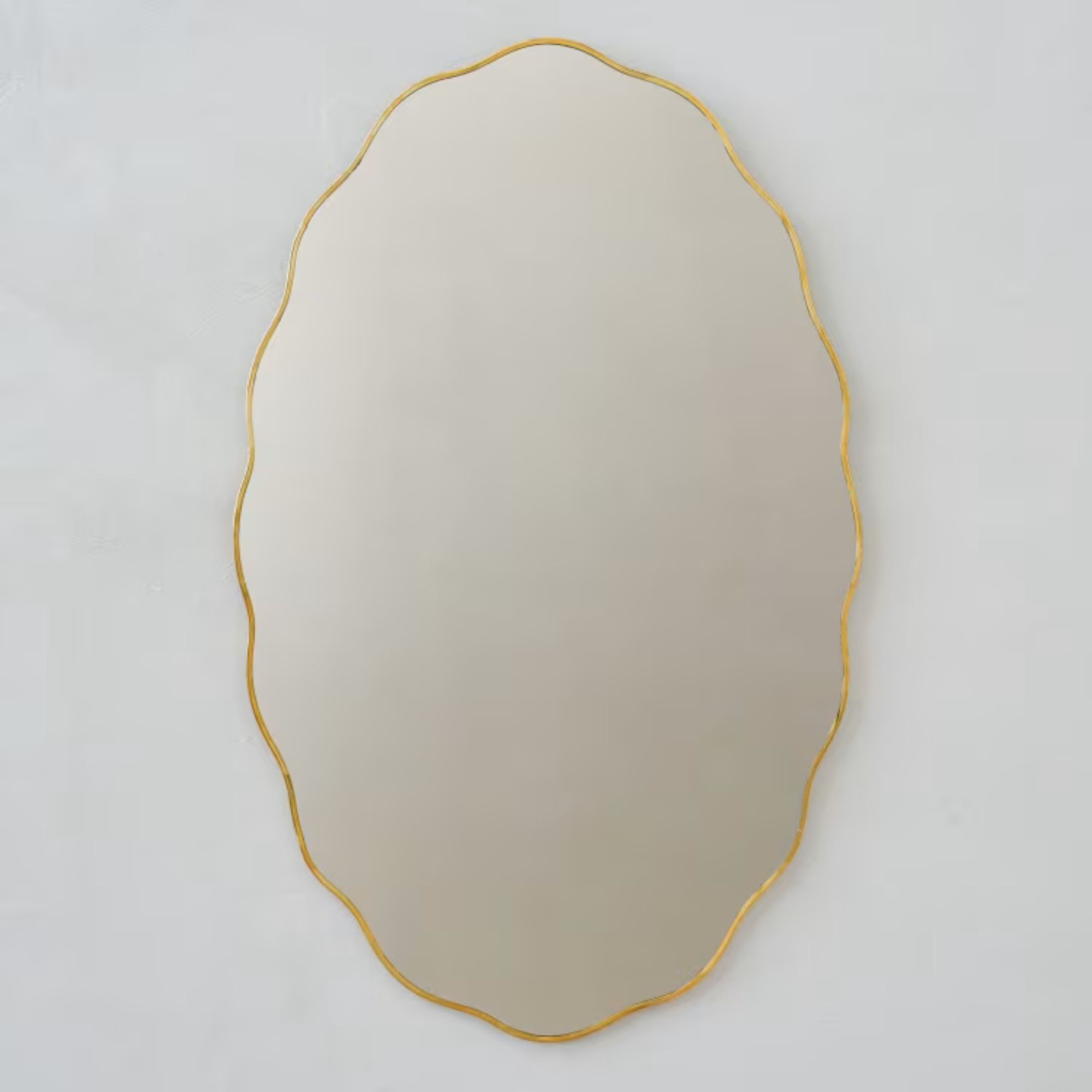 Brass Scalloped Framed Mirror