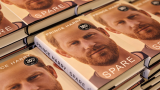Stacks of Prince Harry's memoir 'Spare'