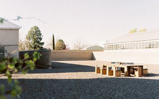 La Mansana Table and Bench, La Mansana de Chinati, Marfa, Texas from Donald Judd Furniture