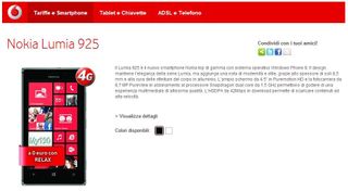 Lumia 925 at Vodafone Italy