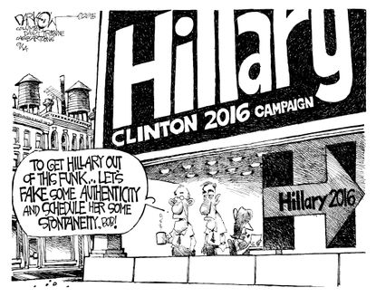 Political cartoon Hillary Clinton Campaign Authenticity