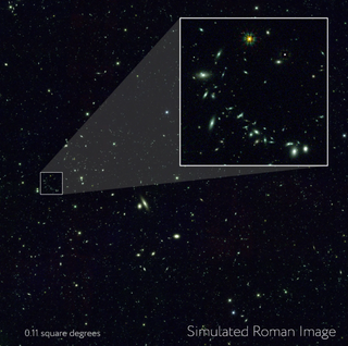 A black square filled with white and green dots containing two smaller black boxes that magnify these dots