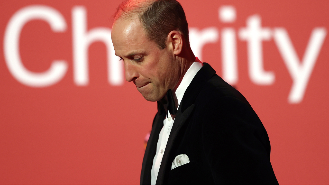 Britain&#039;s Prince William, Prince of Wales leaves the stage after delivering a speech during the London Air Ambulance Charity Gala Dinner at The OWO on February 7, 2024 in London, England