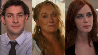 John Krasinski in The Office, Meryl Steep in Mamma Mia and Emily Blunt in The Devil Wears Prada 