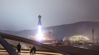 Artist impression of a SpaceX Mars colony (Credit: SpaceX).