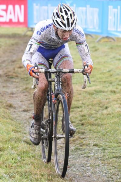 U23 world champion Lars van der Haar (Rabobank-Giant Off-road Team) en route to victory in Gieten.