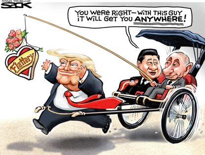 Political cartoon U.S. Trump Russia China