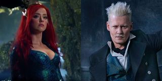 Johnny Depp in Fantastic Beasts promo and Amber Heard in behind-the-scenes Aquaman footage